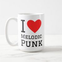 I Liebe melodischer Punk-Quadrat-Aufkleber