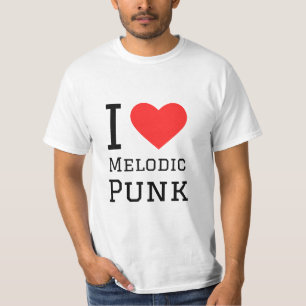 I Liebe melodischer Punk-Quadrat-Aufkleber T-Shirt