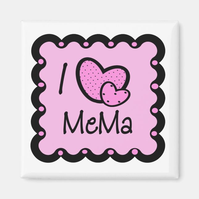 I Liebe Mema Niedlich T - Shirt Magnet (Vorne)