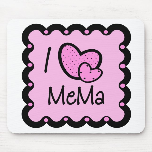 I Liebe Mema niedlicher T - Shirt Mousepad (Vorne)