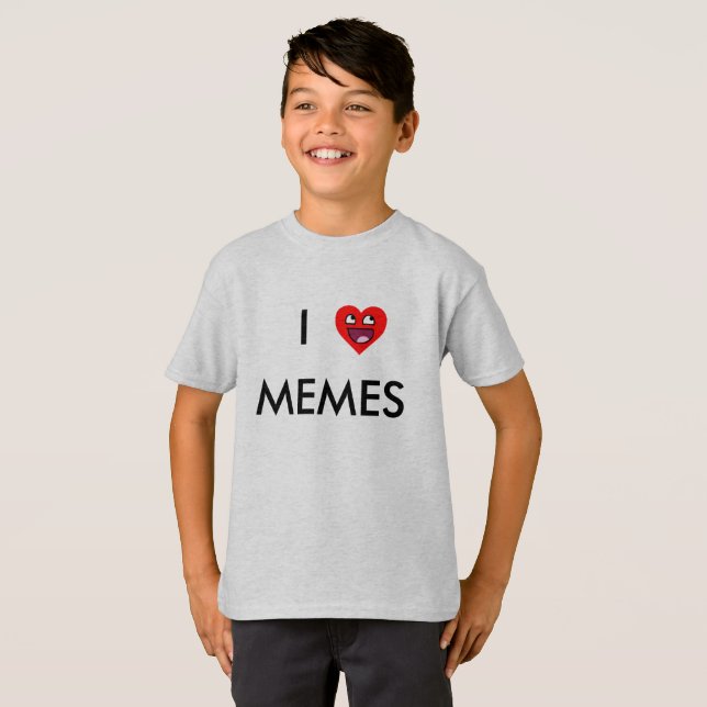 I Liebe Memes scherzt lustige Schule Shirt (Vorne ganz)