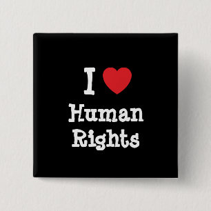 I Liebe Menschenrechte Herzstück personalisiert Button
