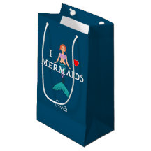 I Liebe Mermaids Design - Geschenktasche - Klein