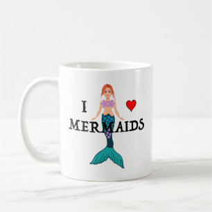 I Liebe Mermaids Design - Klassische Tasse