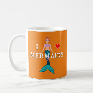 I Liebe Mermaids Design - Klassische Tasse