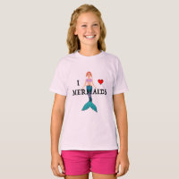 I Liebe Mermaids Design - T - Shirt für Mädchen