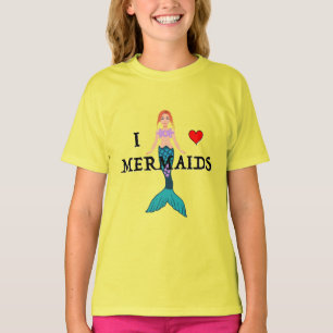 I Liebe Mermaids Design - T - Shirt für Mädchen