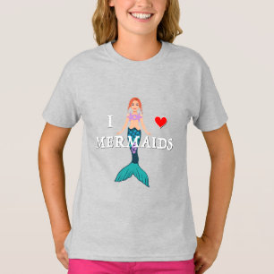I Liebe Mermaids Design - T - Shirt für Mädchen