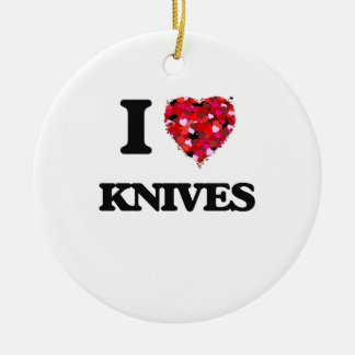 I Liebe-Messer Keramik Ornament