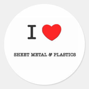 I Liebe METAL UND KUNSTSTOFFE Runder Aufkleber