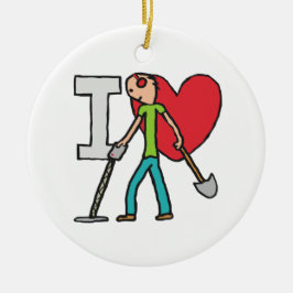I Liebe Metalldetektion Keramik Ornament