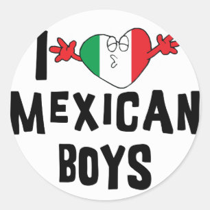 I Liebe Mexican Boys Runder Aufkleber
