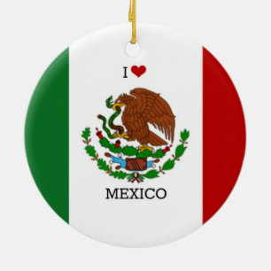 i Liebe mexico - mexican flag Keramikornament