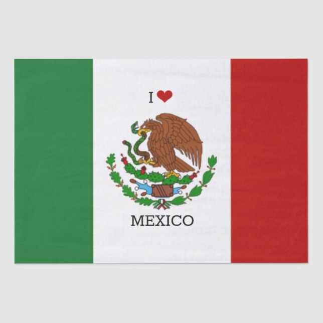 i Liebe mexico - mexikanische Flagge Seidenpapier (Vorderseite)