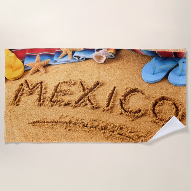I Liebe Mexico Summer Custom Beach Handtuch (Vorderseite)