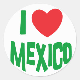 I Liebe Mexiko Runder Aufkleber