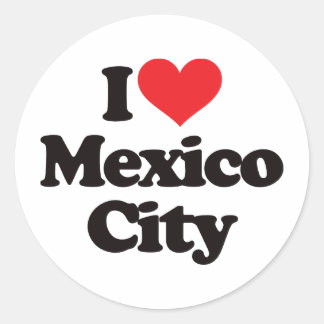 I Liebe Mexiko Stadt Runder Aufkleber