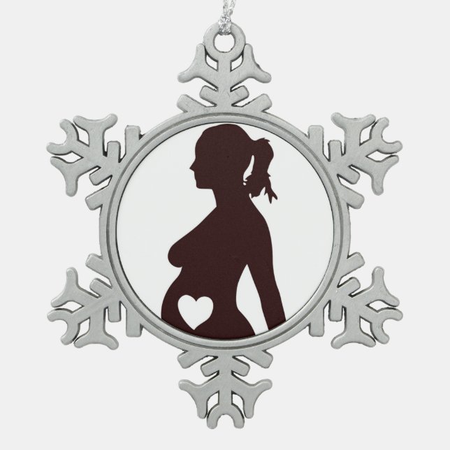 I LIEBE MEY BABY SCHNEEFLOCKEN Zinn-Ornament (Vorderseite)