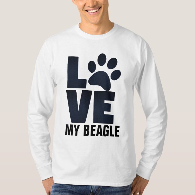 I LIEBE MEY BEAGLE DOG T - SHIRT (Vorderseite)