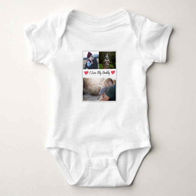 I LIEBE MEY DADDY BABY BODYSUIT PERSONALISIERTES F BABY STRAMPLER (Vorderseite)