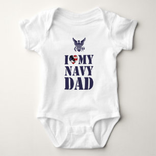 I LIEBE MEY NAVY VATER BABY STRAMPLER