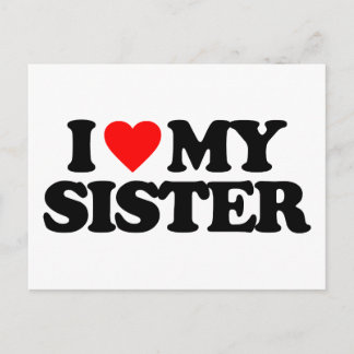 I LIEBE MEY SISTER POSTKARTE
