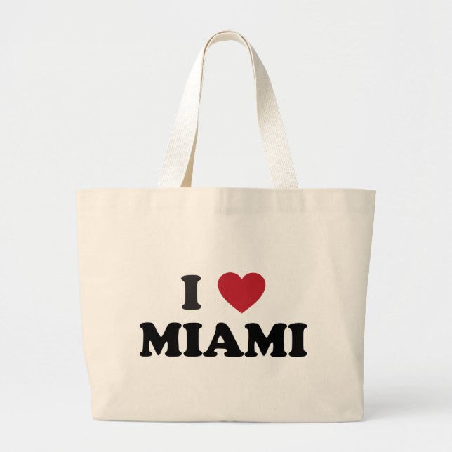 I Liebe Miami Florida Jumbo Stoffbeutel (Vorne)