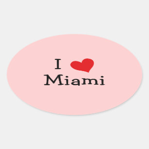 I Liebe Miami Ovaler Aufkleber