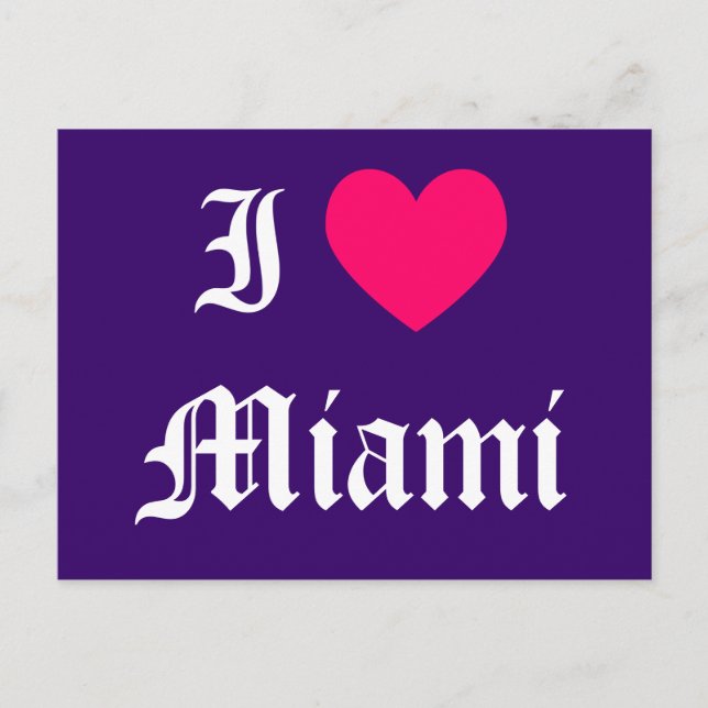 I Liebe Miami Postkarte (Vorderseite)
