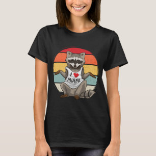 I Liebe Miami Raccoon Vintag Racoon Trash Panda Fu T-Shirt