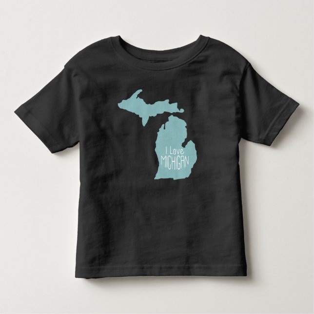 I Liebe Michigan Blue Gray Kleinkind T-shirt (Vorderseite)