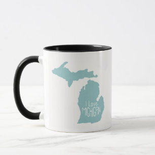 I Liebe Michigan Blue Gray Tasse