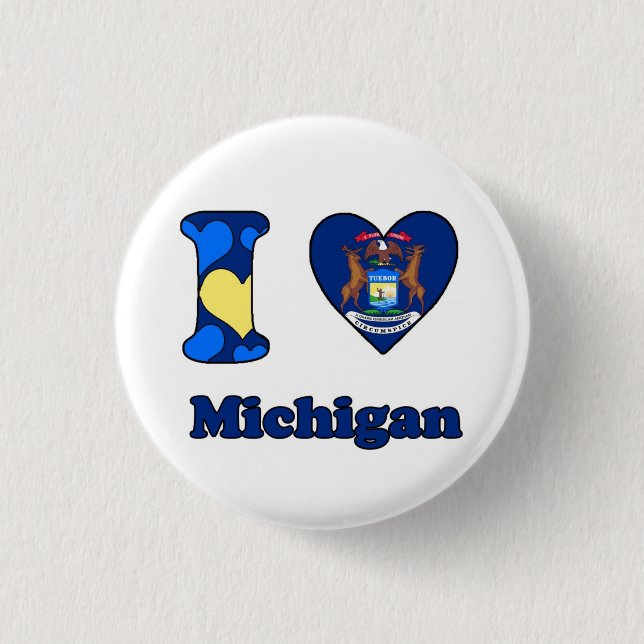 I Liebe Michigan Button (Vorderseite)