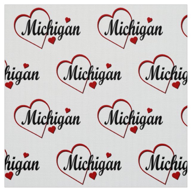 I Liebe Michigan Hearts Stoff (Muster)