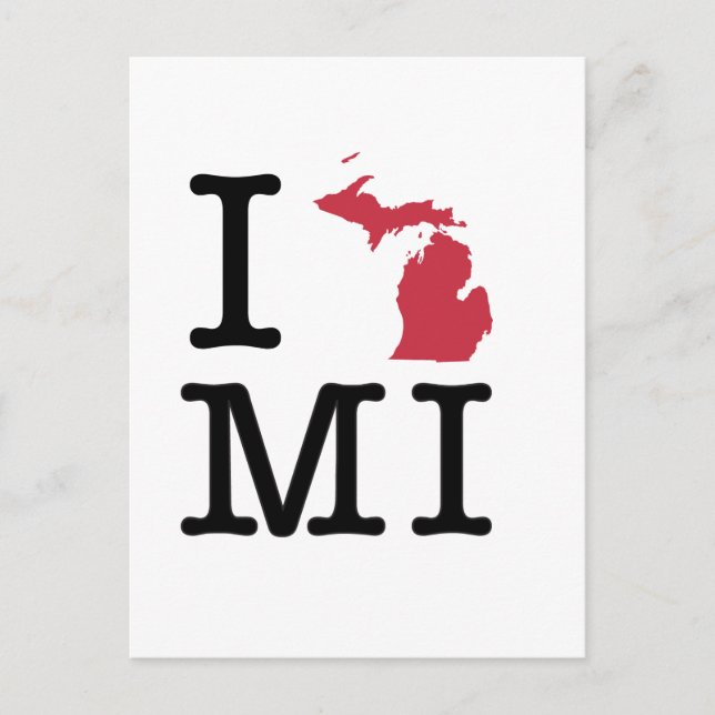 I Liebe Michigan Postkarte (Vorderseite)