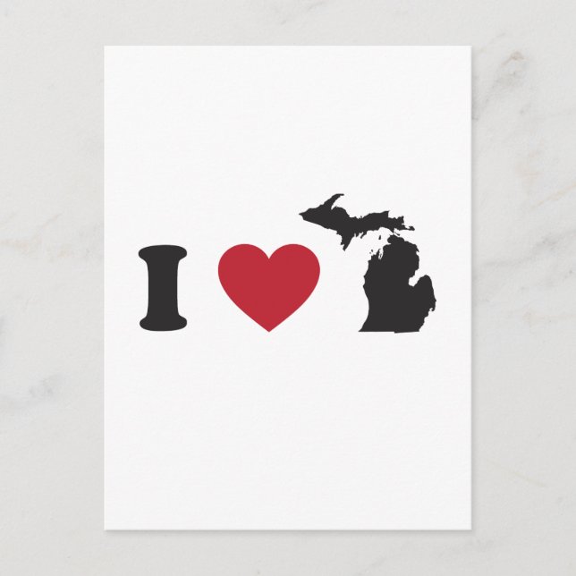 I Liebe Michigan Postkarte (Vorderseite)