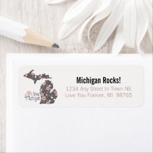 I Liebe Michigan spielend Blumenbraun Schwarz
