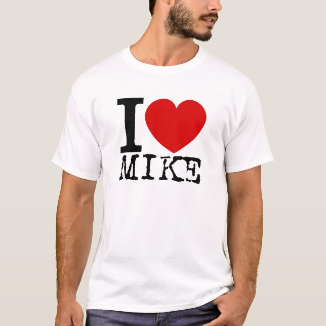 I Liebe-Mike (Schwarzes) T-Shirt (Vorderseite)