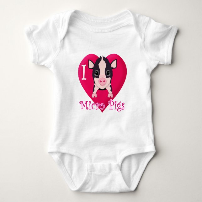 I Liebe-Mikro-Schweine Baby Strampler (Vorderseite)