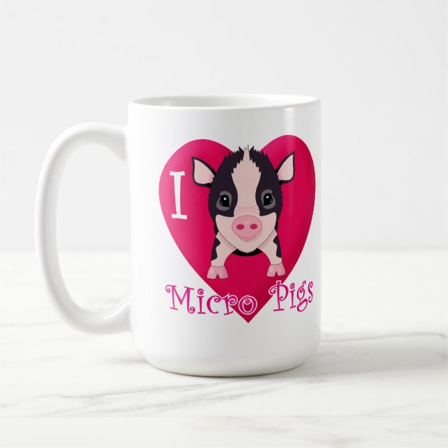 I Liebe-Mikro-Schweine Kaffeetasse (Links)
