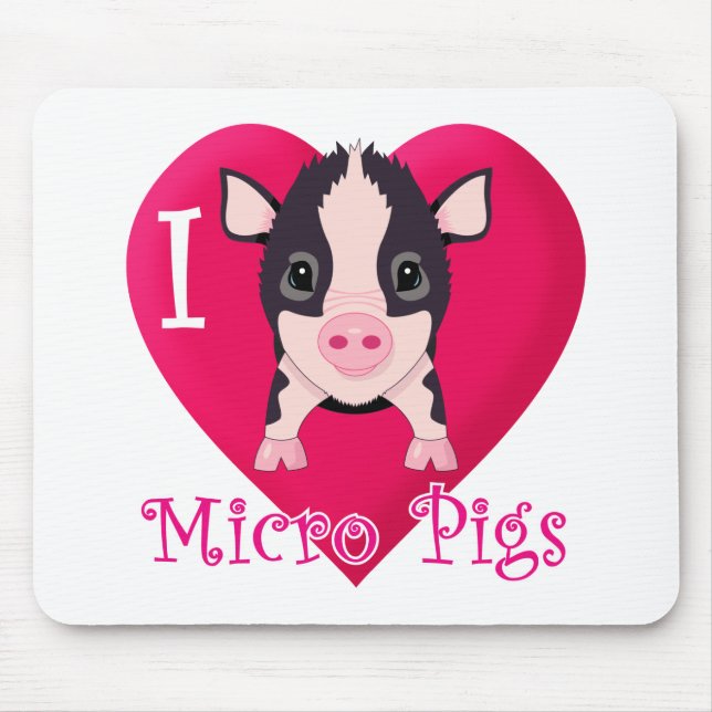 I Liebe-Mikro-Schweine Mousepad (Vorne)