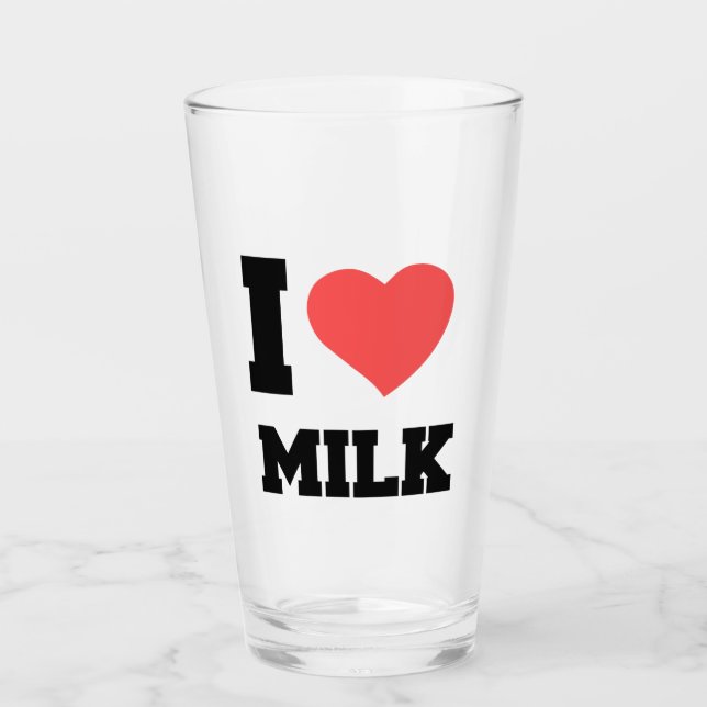 I LIEBE MILCH GLAS (Vorderseite)