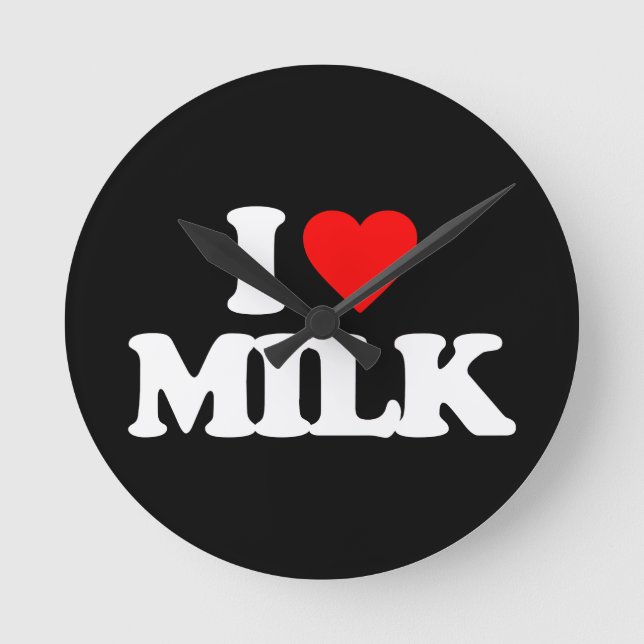 I LIEBE MILCH RUNDE WANDUHR (Vorderseite)