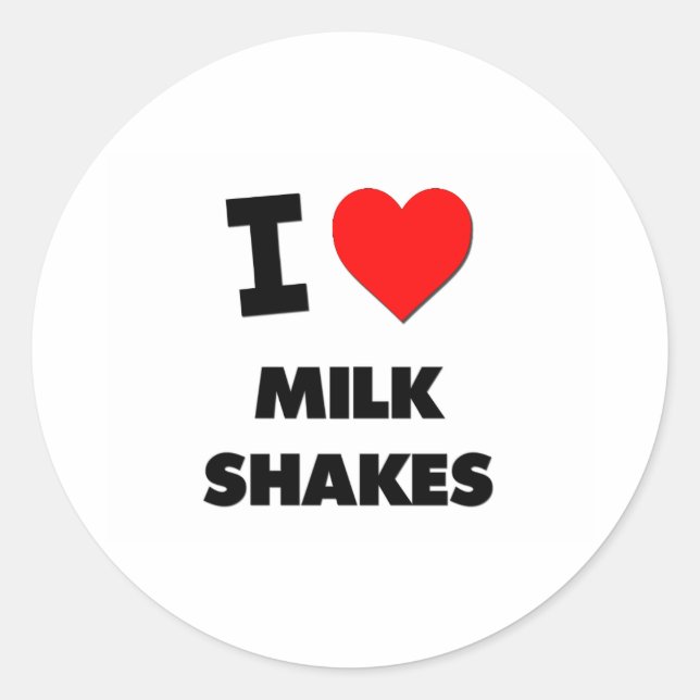 I Liebe Milchshakes Runder Aufkleber (Vorderseite)