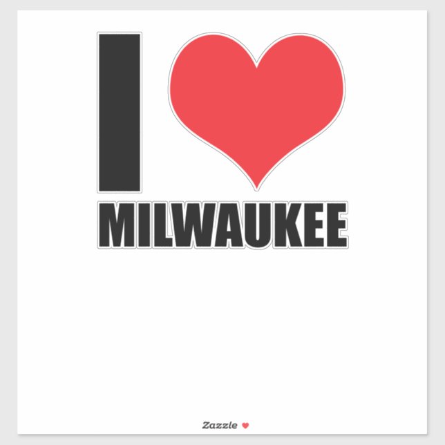 I Liebe Milwaukee Aufkleber (Blatt)