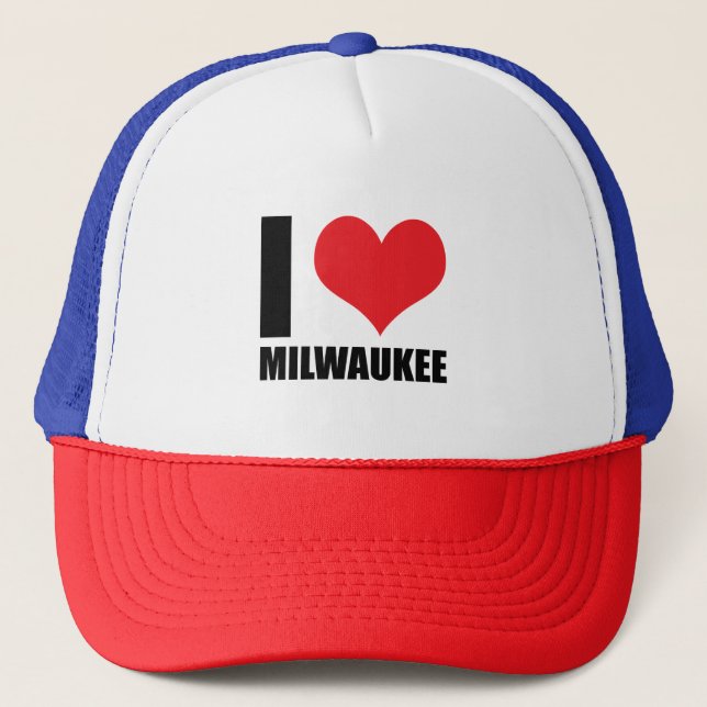 I Liebe Milwaukee Truckerkappe (Vorderseite)