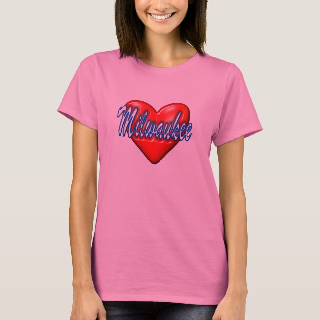 I Liebe Milwaukee Wisconsin T-Shirt (Vorderseite)
