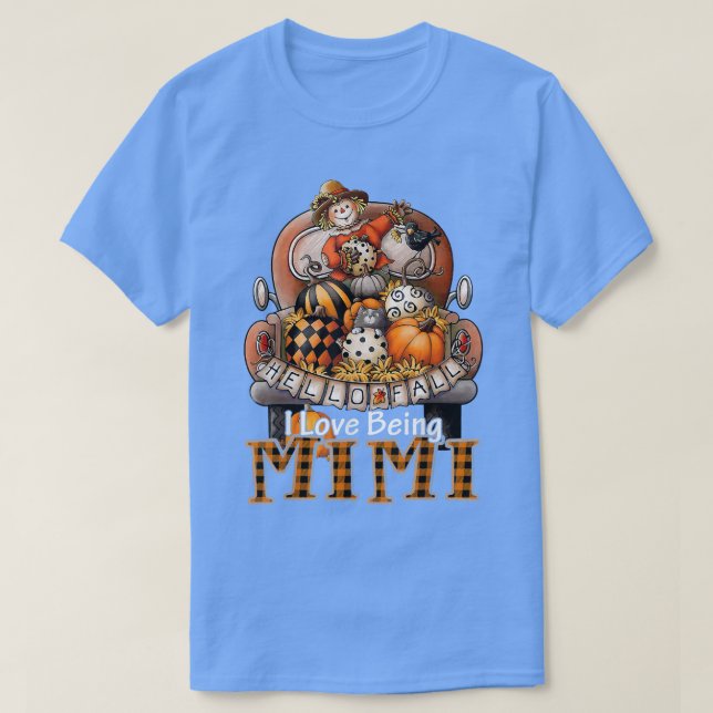 I Liebe Mimi Bauer Karierte LKW Pumpkins Autu T-Shirt (Design vorne)