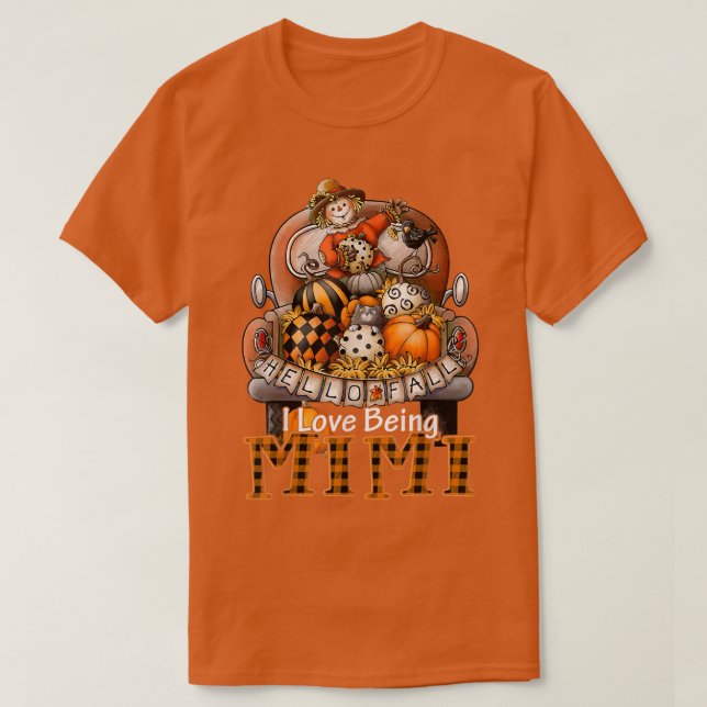 I Liebe Mimi Kariert Truck Bauer Pumpkin Gewürz T-Shirt (Design vorne)