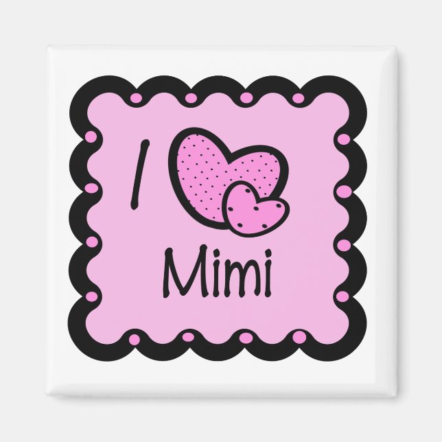 I Liebe Mimi Niedlich T - Shirt Magnet (Vorne)